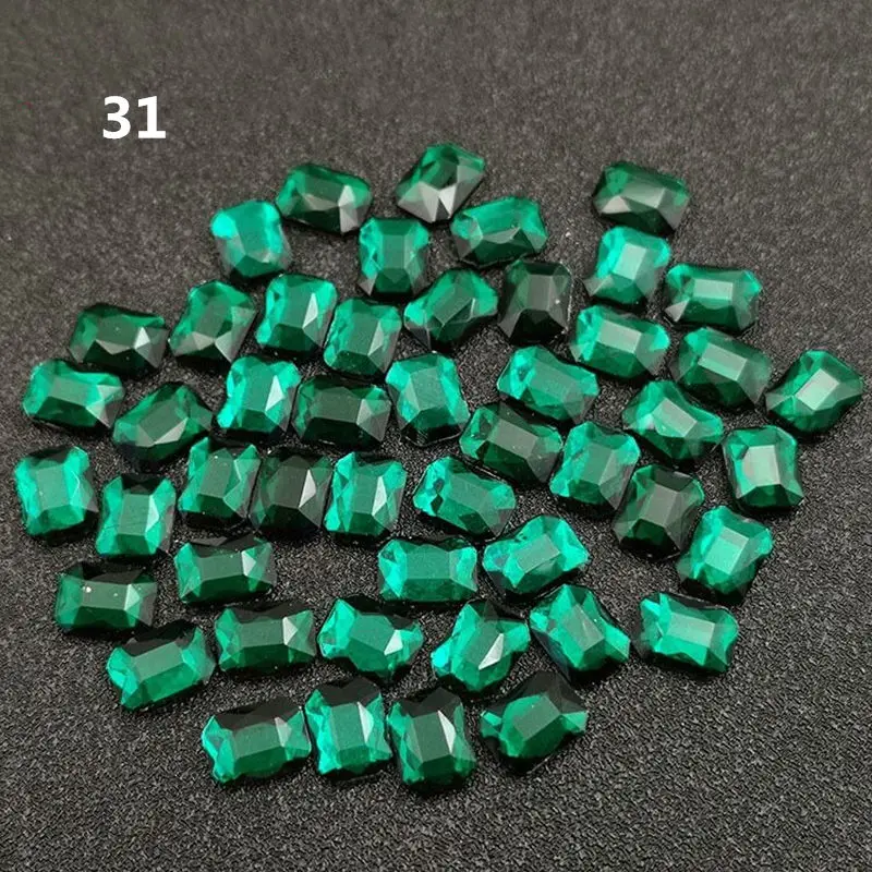 31 6 мм* 8 мм 20 шт восьмиугольная квадратная Flatback Хрустальная 3d-украшения для ногтей очаровательные бриллианты ювелирные изделия DIY маникюр дизайн аксессуар - Цвет: 31