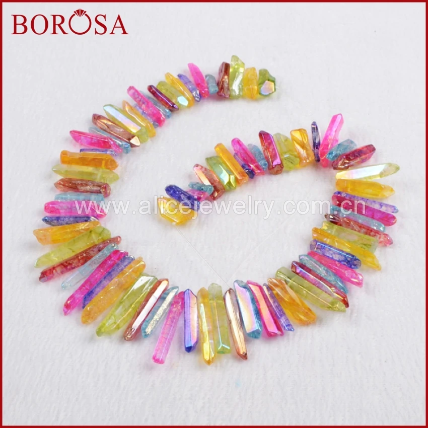 BOROSA кластер Aura кварцевый титановый Кристалл точечные свободные бусины цвет