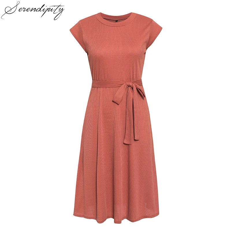 SRDP ТРАПЕЦИЕВИДНОЕ женское вязаное платье-свитер элегантное с коротким рукавом и