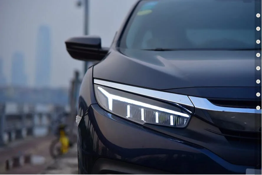 2 шт. автостайлинг фары для CIVIC 10th фары DRL год светодиодные ходовые огни биксеноновые фары противотуманные фары
