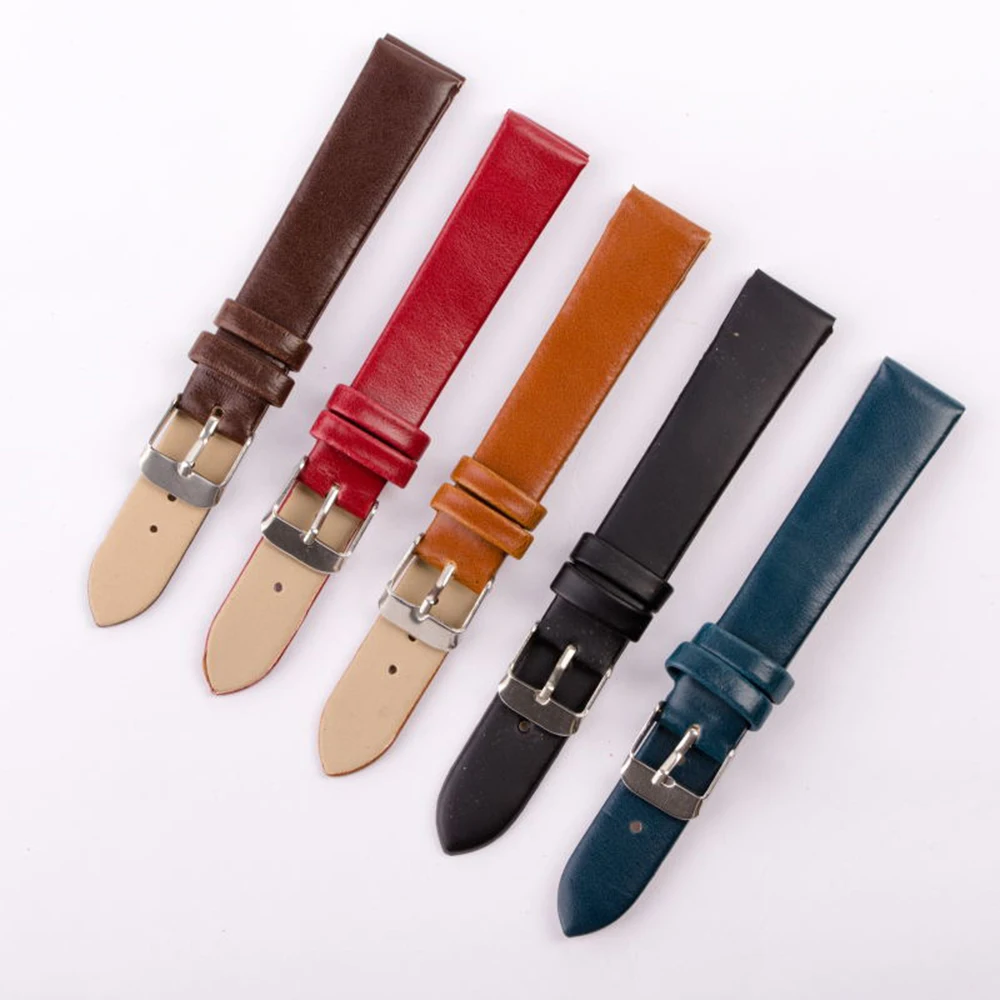 Ремешок из натуральной кожи для наручных часов браслет с пряжкой нержавеющей