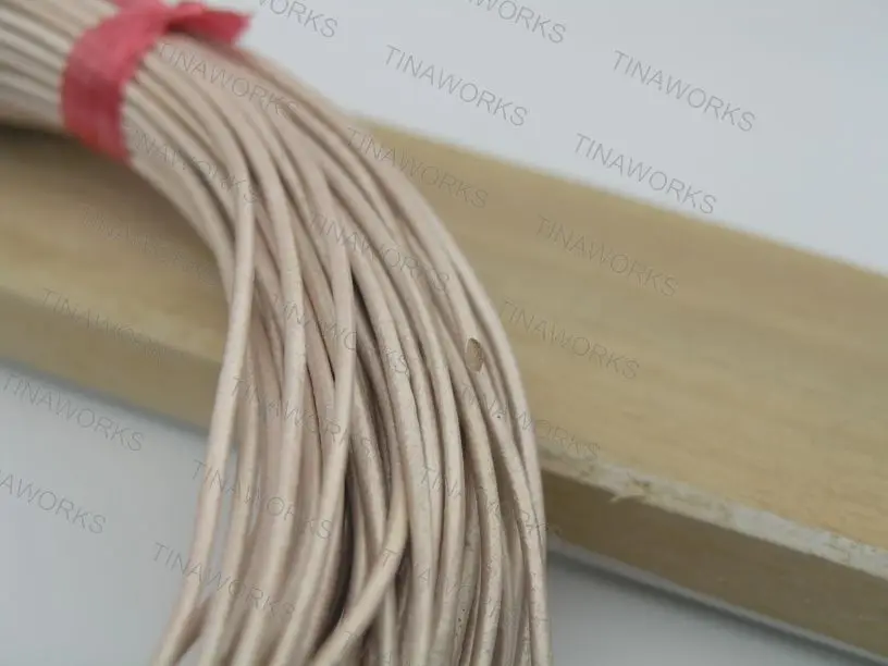 

100 Yards 1.5mm Metallic Rose Gold Round Real Genuine Leather Cord for Jewelry Making Crafting Beading Necklace Bracelet Making