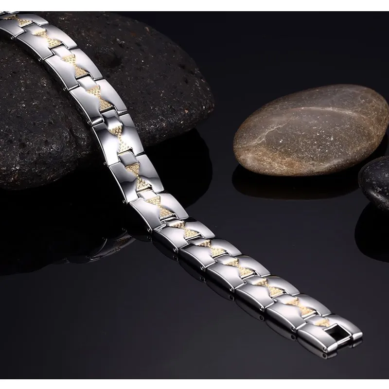 Vnox Здоровье и гигиена магниты Для мужчин браслет регулируемый Длина Нержавеющая