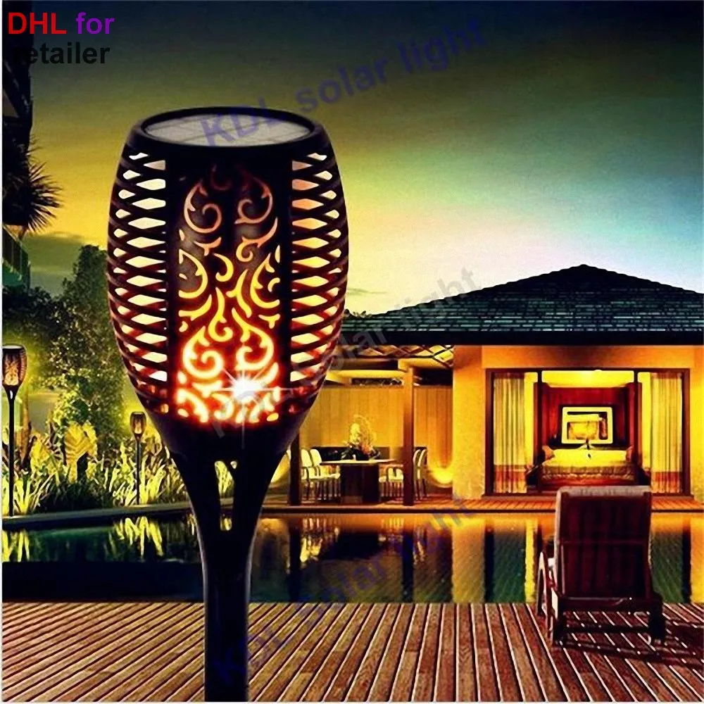 4pcs/lot Solar 96LEDs Dancing flame Torch Lights radar 3 working mode LED Flame flameing t landscape garden camps flam | Лампы и