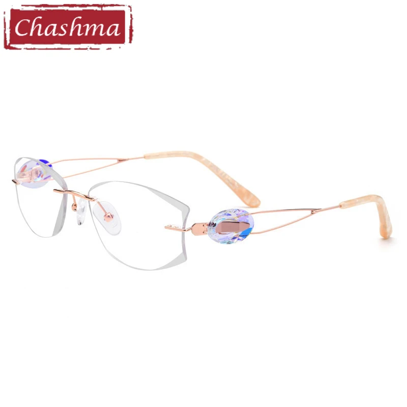 

Chashma брендовый роскошный титановый светильник без оправы, очки высшего качества, модная оправа для очков