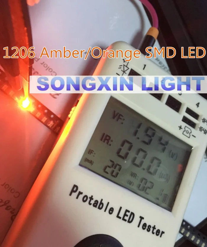 500 шт. оранжевые/Янтарные 1206 SMD SMT супер яркие светодиодные лампы светильник