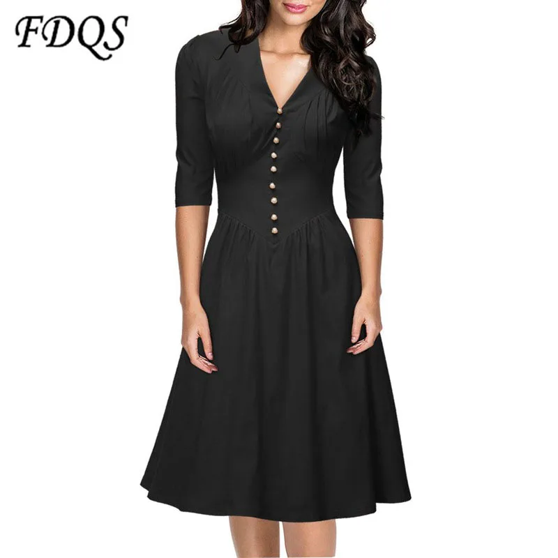 2016 летнее платье женщины мода сплошной семь рукав однобортный сексуальное Vestidos платья женщин Большой