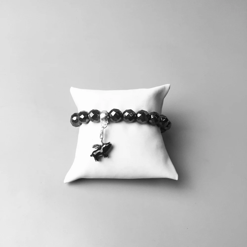 Очаровательные браслеты с гематитовыми бусинами серебро 925 пробы модные