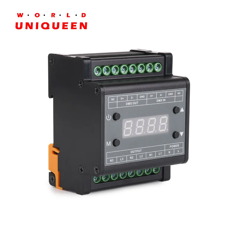 AC90 240V 3CH выходной направляющий Тип DMX triac диммер с цифровым трубным дисплеем может