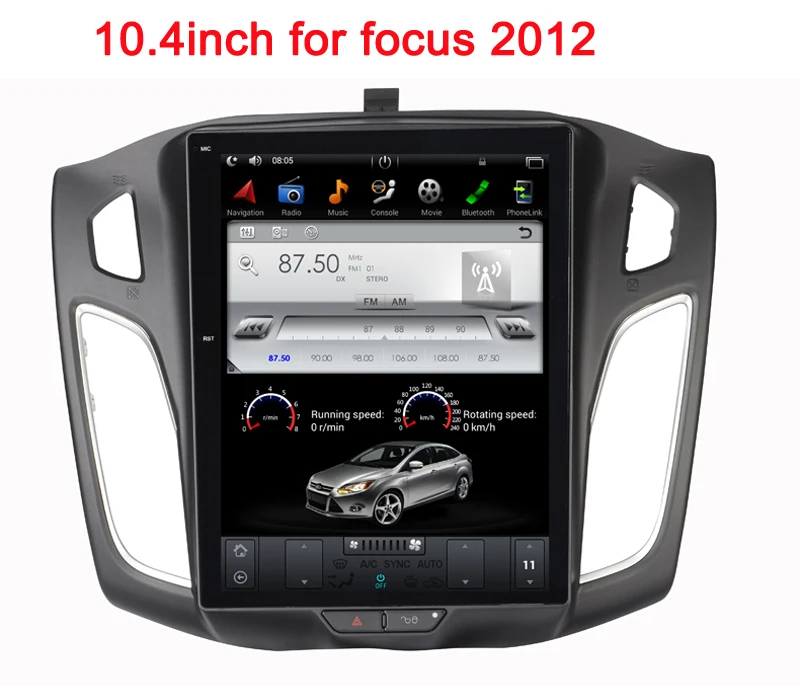 Большой экран в стиле Tesla android 9 0 автомобильный DVD плеер GPS навигация для Ford Focus 2012