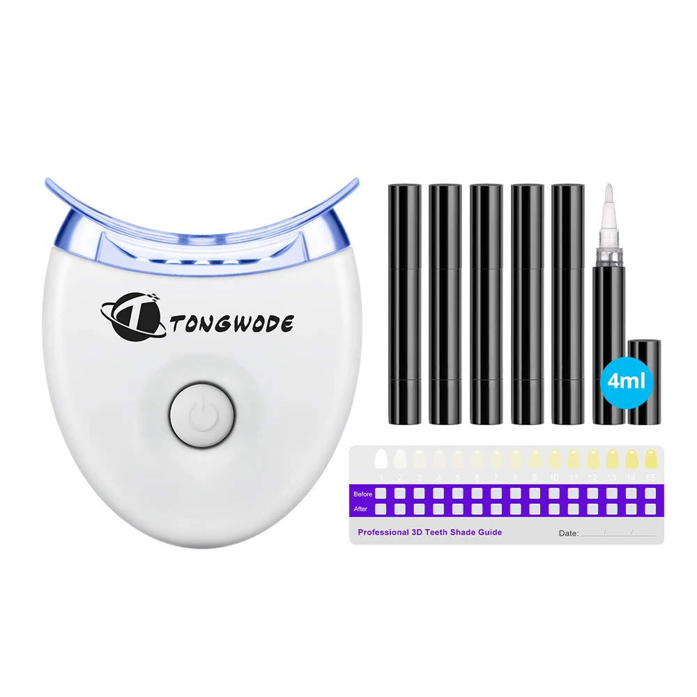 

Teeh Whitening System 6 Gel Pen 1 Teeth Whitening LED Light Lamp Hydrogen Peroxide Gel Low Sensitivety Dental Bleaching Kit