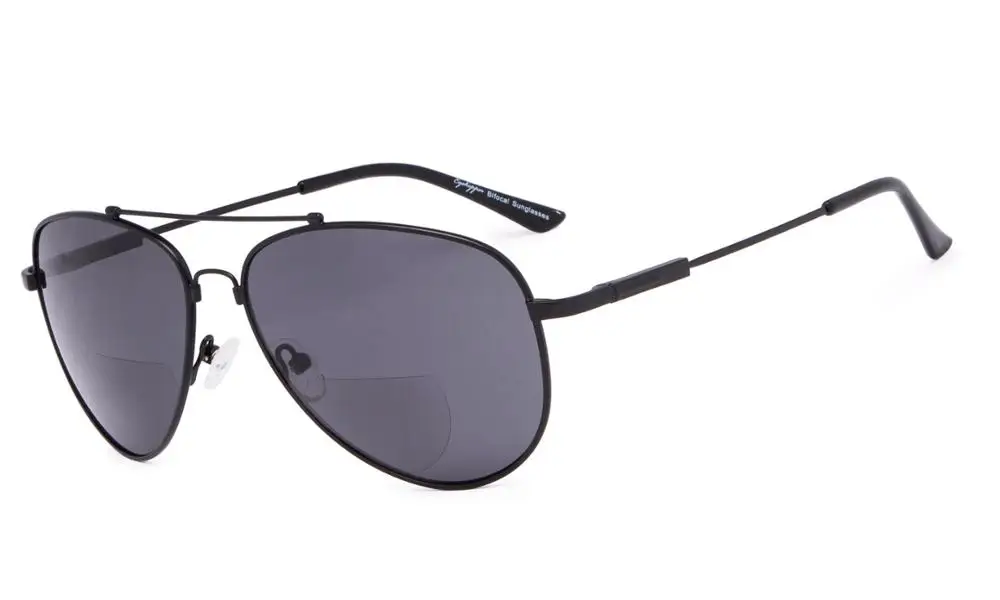 SG1804 Eyekepper бифокальные Солнцезащитные очки-полит стиль чтение солнцезащитных очков с памятью моста и руки - Цвет оправы: BlackGreyLens