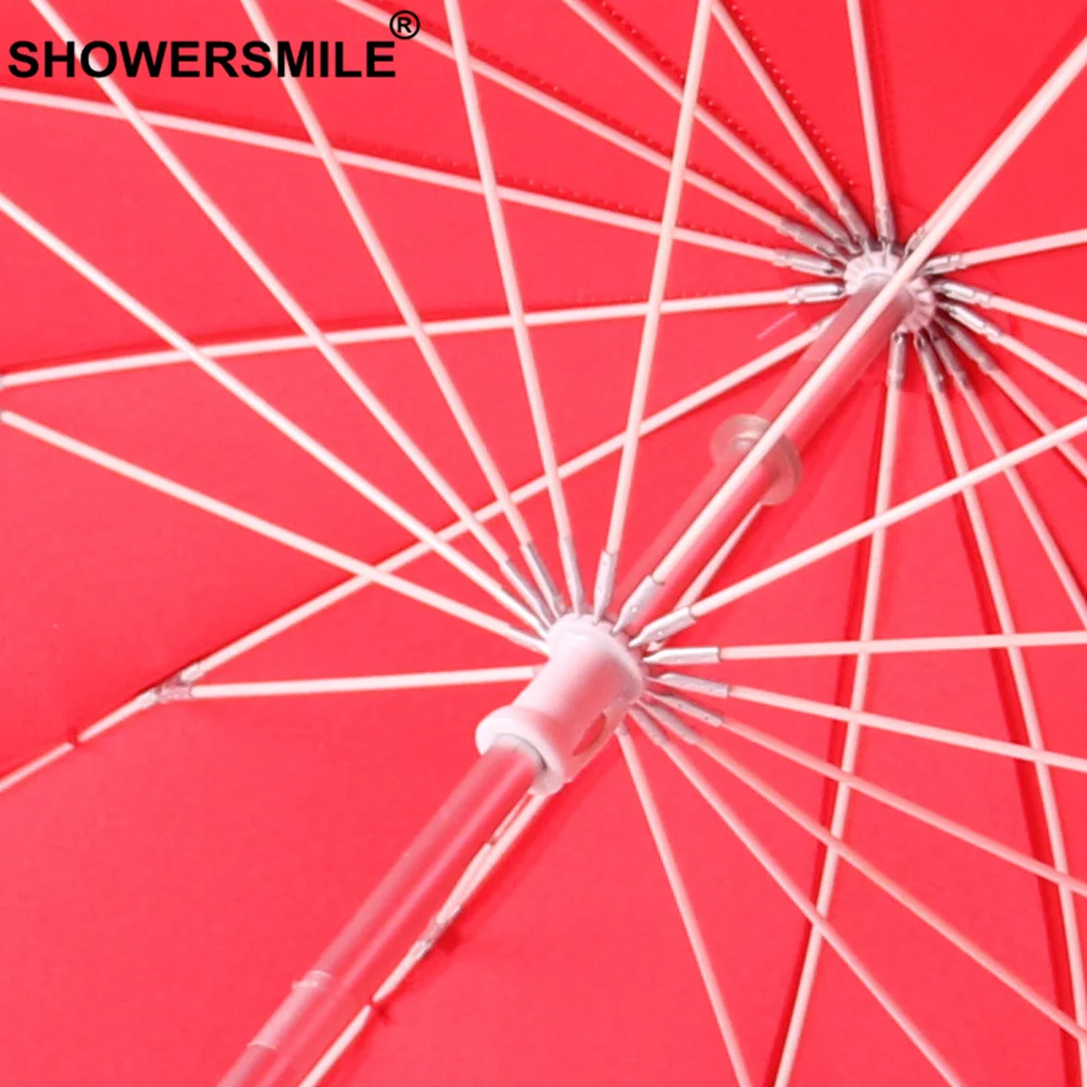SHOWERSMILE красный зонтик в форме сердца солнечный и дождливый Женский Зонтик для