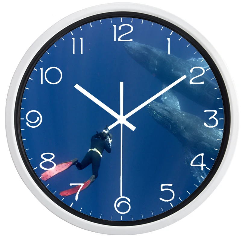 Популярные брендовые настенные часы Deed Ocean Diver Meet Whale для гостиной домашний Декор