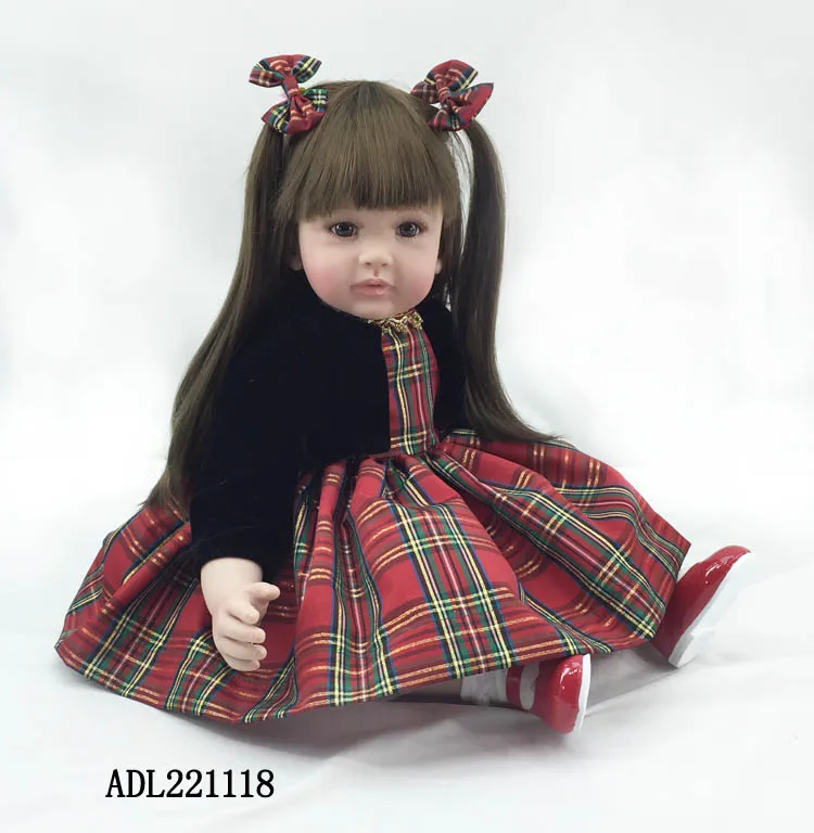 

High-end 55cm handmade silicone reborn doll baby vinyl simulated baby doll toddler brinquedos christmas new year boutique gifts