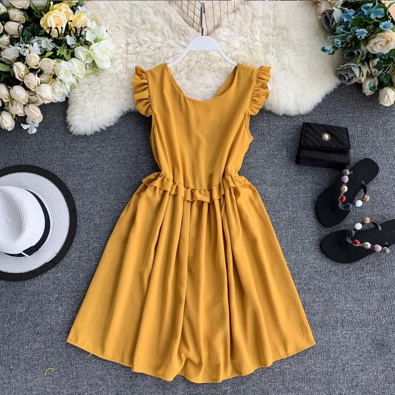 Женское платье без рукавов Fitaylor повседневное свободное жилет с коротким рукавом