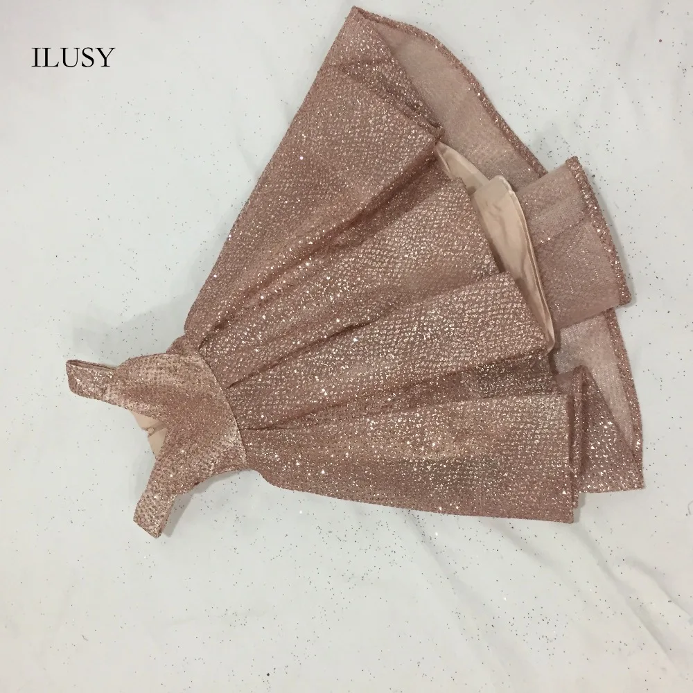 ILUSY/блестящее бальное платье цвета шампанского с цветами для девочек пышное