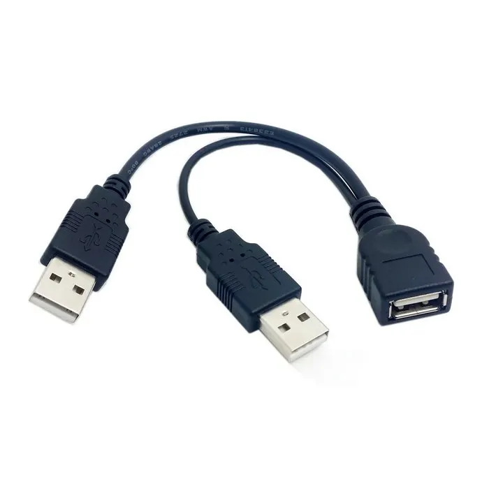 2 шт. черный Удлинительный Кабель USB 0 A-Dual A Male Extra Power Data Y для мобильного жесткого