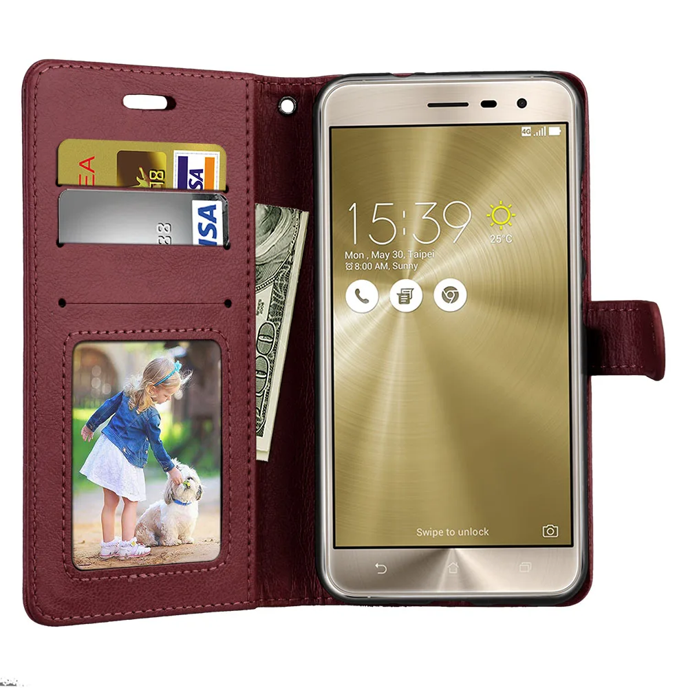 Для Asus Zenfone 3 ZE520KL чехол Флип кожаный для бумажник телефона|Чехлы-портмоне| |