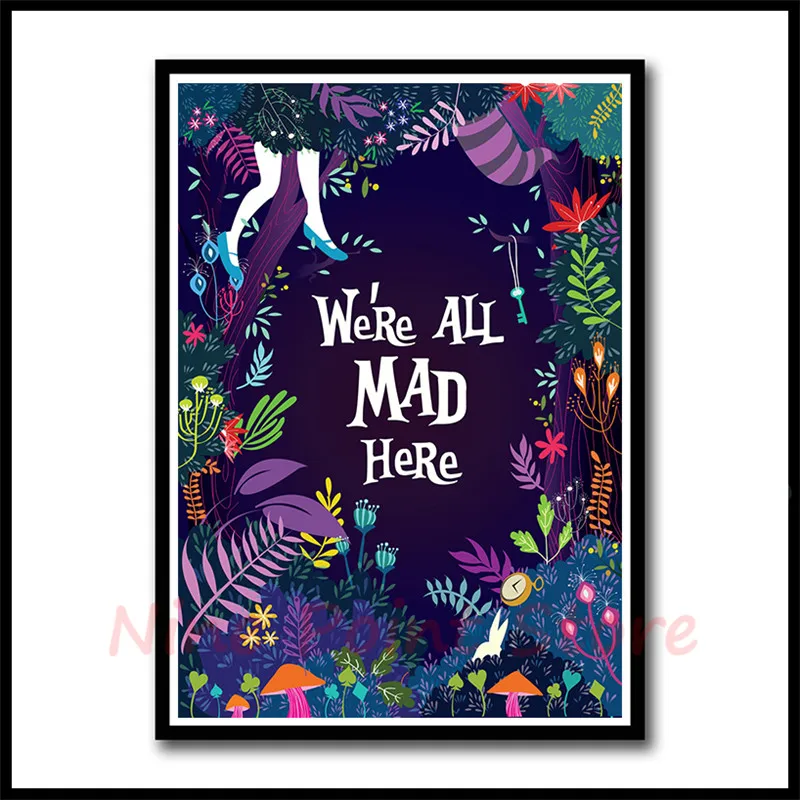 Плакаты с бумажным покрытием Алиса в стране чудес плакаты печать Настенная