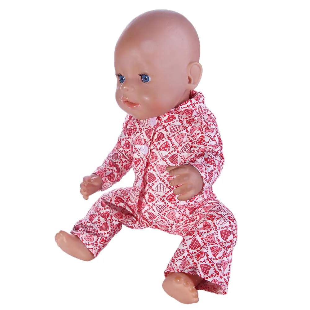 Пижама в сердечко комплект одежды для детей 43 см лучший подарок на день рождения