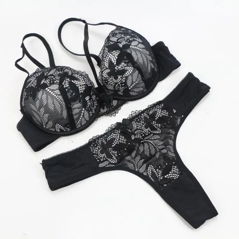 Европейские кружевные сексуальные наборы бюстгальтер + трусы нижнее белье с