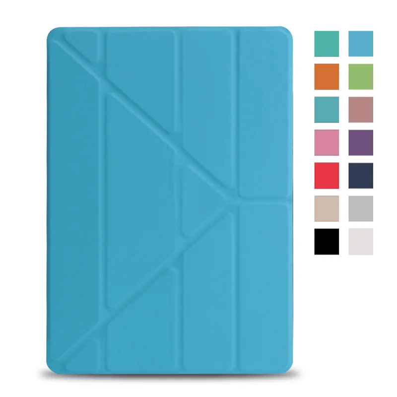 blue Тонкий флип-стенд из искусственной кожи чехол для ipad 5 ipad 6 силиконовый мягкий задний смарт-чехол для ipad Air 2 Air 1 9,7 дюймов Чехол+ ручка пленка - Цвет: blue