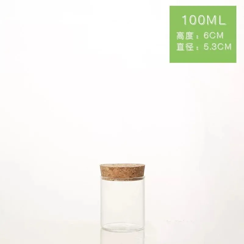 53x60mm 100ml 100/150/200/250/300/350/400 мл большими прозрачными Еда конфеты стеклянные бутылки банки Емкость бутылка коробка(с крышкой) Свадебный Декор для дома - Цвет: 53x60mm 100ml