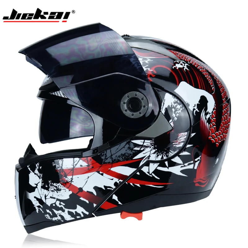 JIEKAI новейший модульный флип мото rcycle шлем casco moto с двумя линзами capacete da moto cicleta с внутренним солнцезащитным козырьком DOT 105 - Цвет: b24