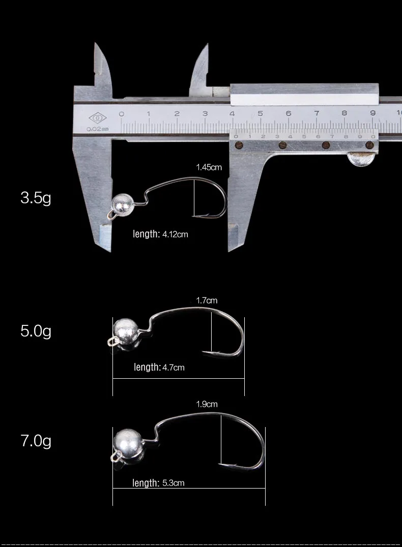 TSURINOYA рукоятки привести острые Крючки 3.5g/5g/7g Jig Head крючки искусственные черви для