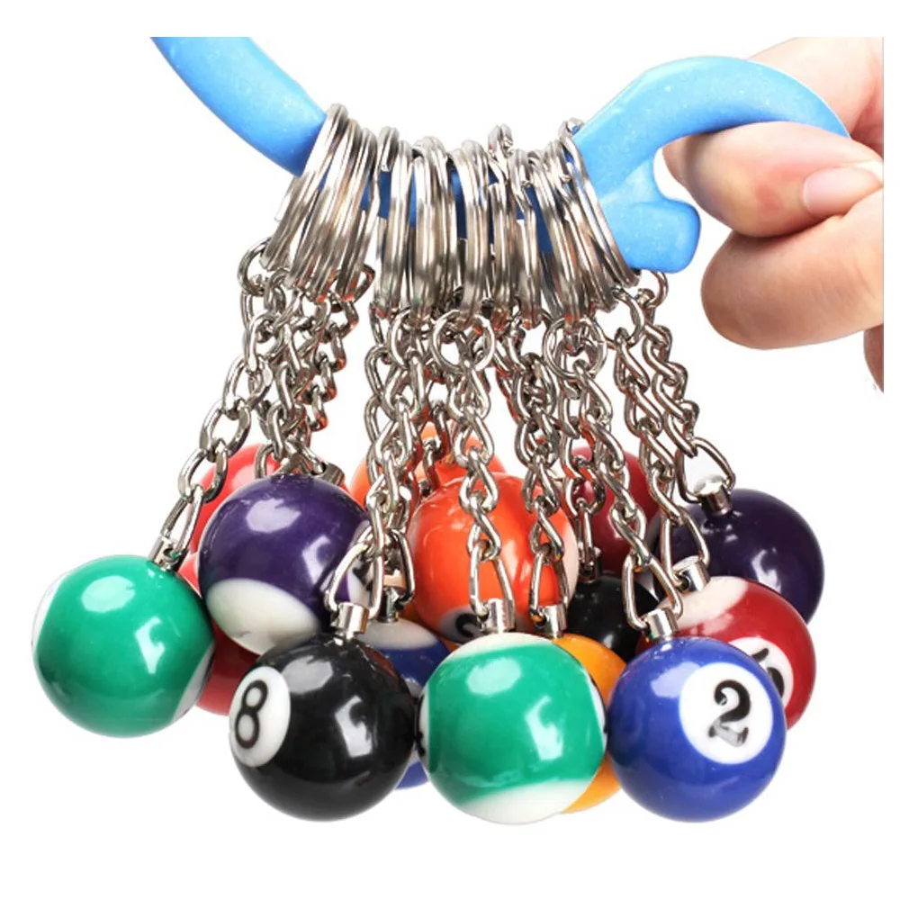 

16x billiard ball key chain key ring