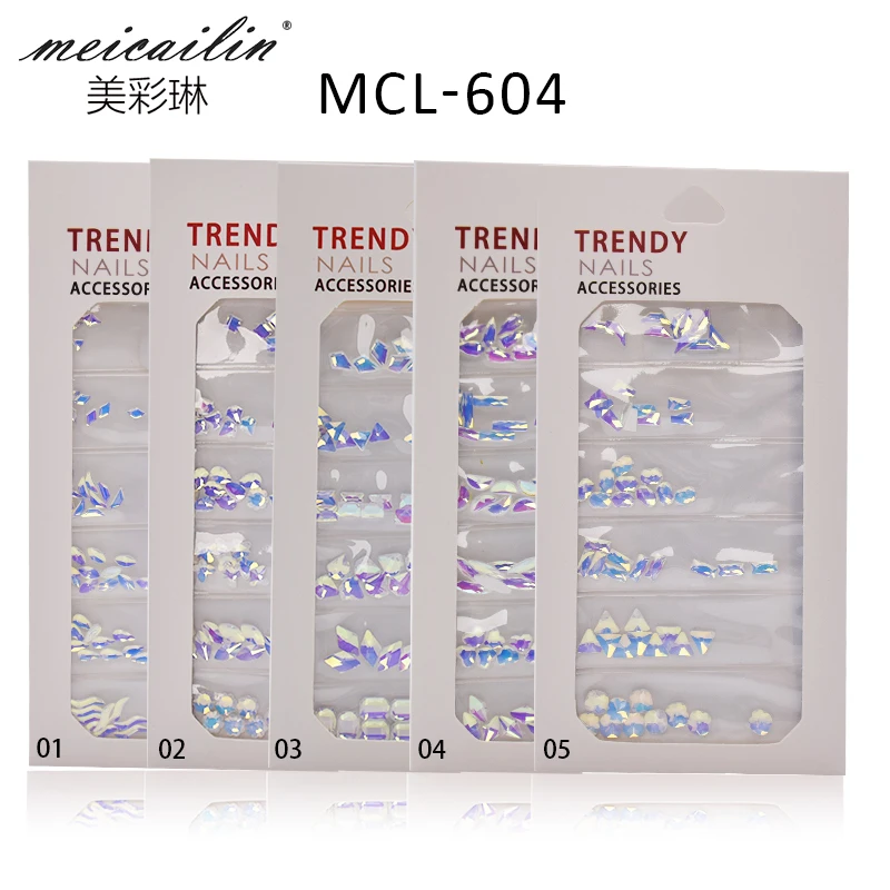 60 шт. прозрачные стразы AB с плоским основанием для ногтей 3D-дизайна стеклянные