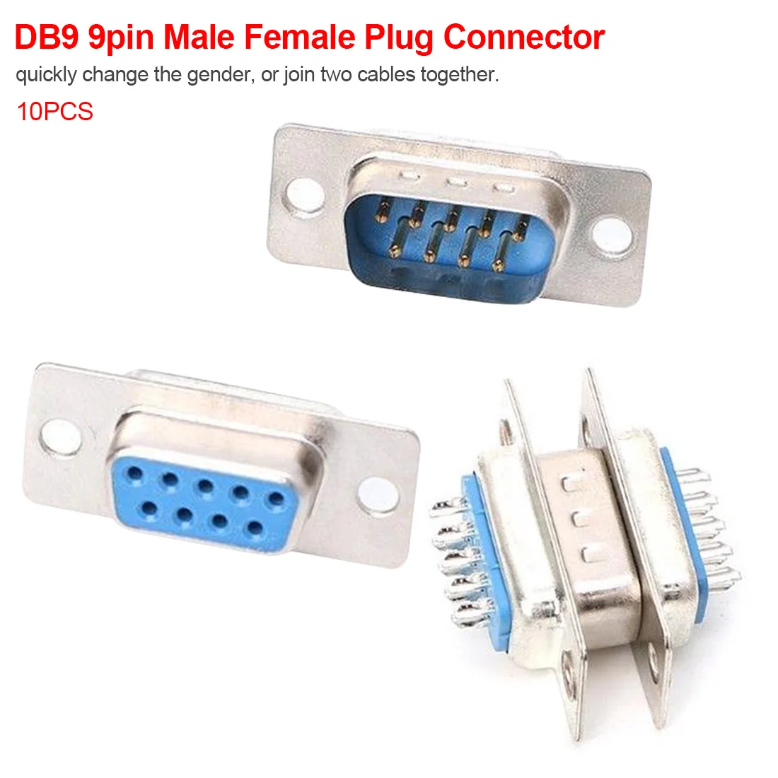 10 шт. RS232 DB9 серийный VGA 9 контактный 2 ряда припой Тип штекер D SUB мужской/женский