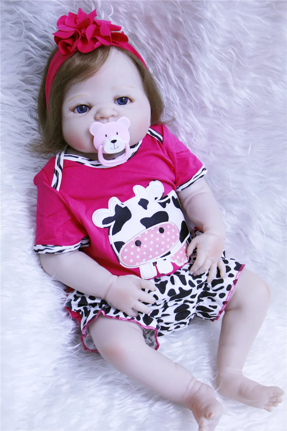 

DollMai girl bebes reborn bonecas 23 "полностью силиконовые куклы reborn игрушки для детей подарок куклы корова одежда bonecas reborn