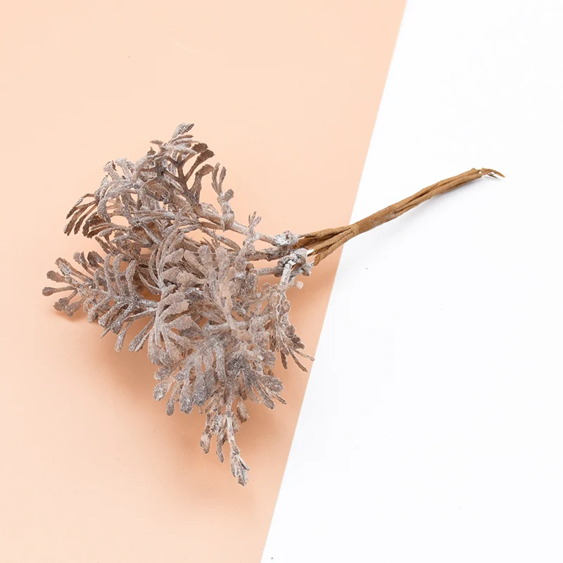 6 шт. красный коралл искусственная трава декоративные цветы имитация венков растения домашний декор diy Подарочная коробка шелковый лист Скрапбукинг