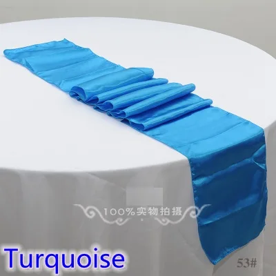 Бирюзовая цветная атласная настольная дорожка свадебное украшение для