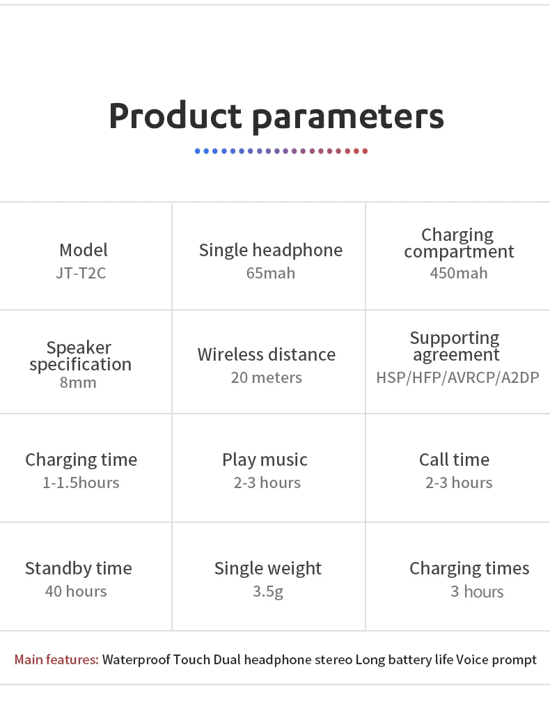Сенсорный экран работают наушники-вкладыши TWS Bluetooth наушники V5.0 Двойной Наушники Стерео звонки воспроизведения музыки Беспроводной гарнитура с Портативный зарядный чехол