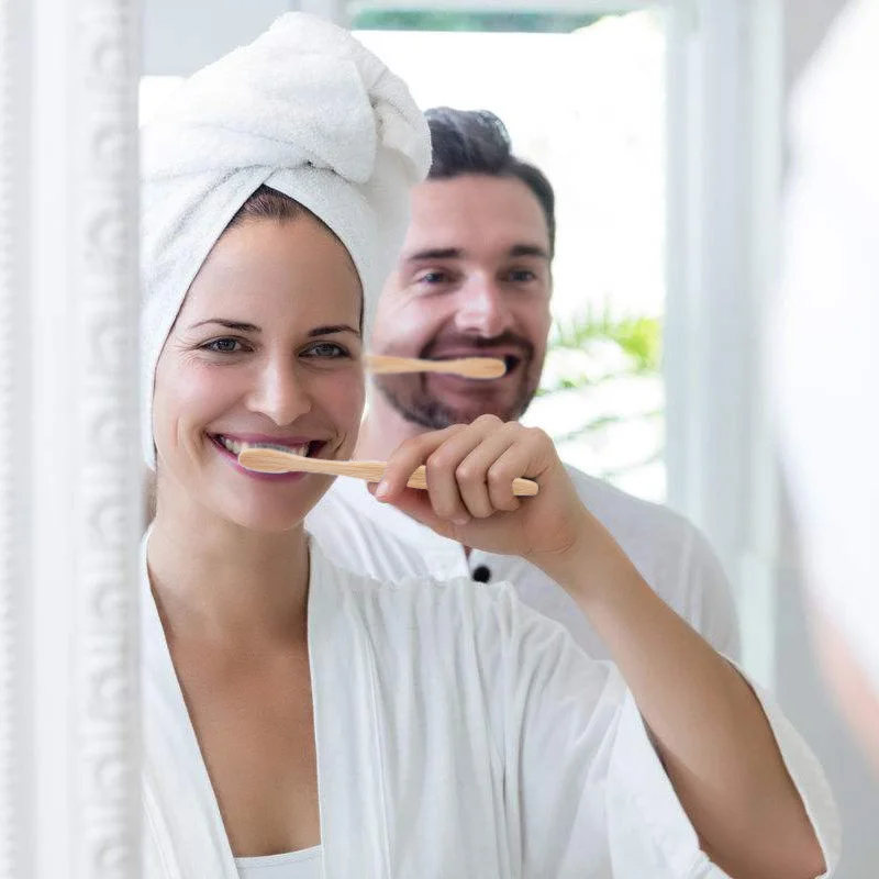 Бамбуковая зубная щетка с деревянной ручкой для отбеливания зубов взрослых уход