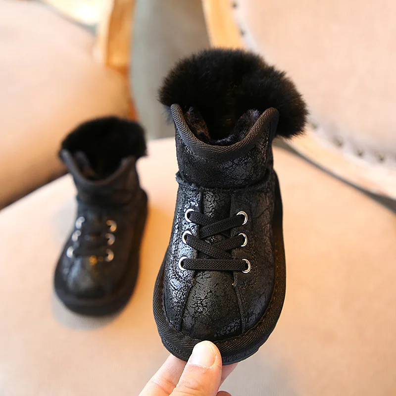 2018 сапоги для девочек детские из натуральной кожи зимние с натуральным мехом