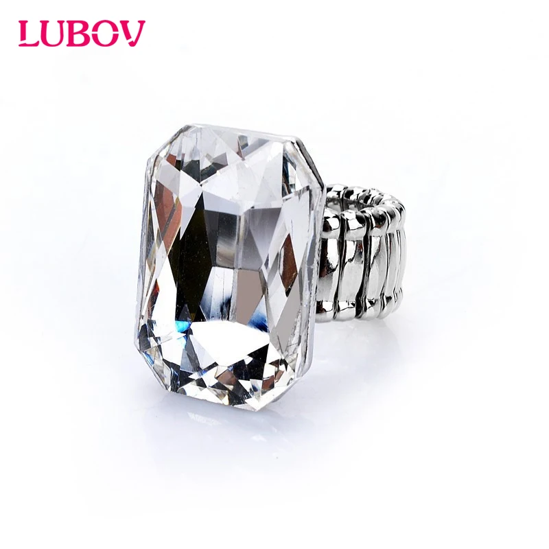 2017 Личность Элегантные большое кольцо для Для женщин большой Стекло Камень