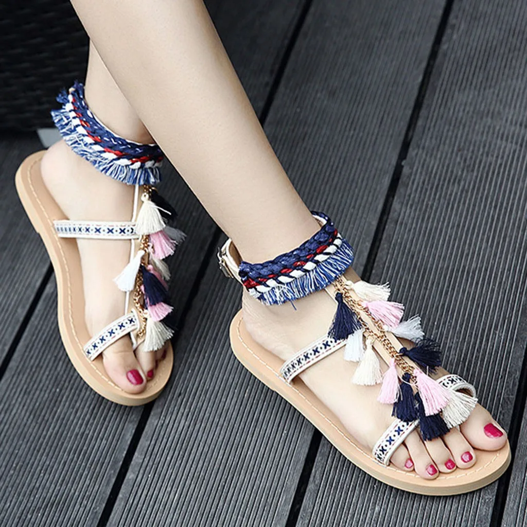 SAGACE/Женская обувь летние сандалии на плоской подошве в национальном стиле