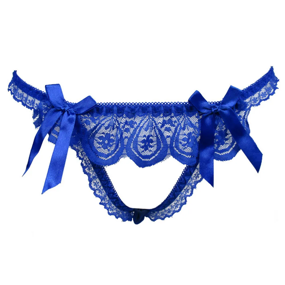 Для женщин пикантные Кружево перспектива Трусики для спереди открытым стринги