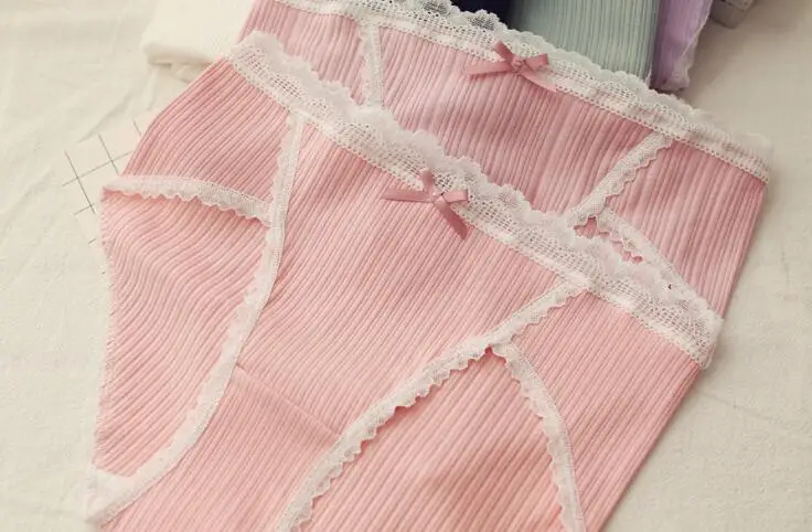 Реальные фотографии, Размеры M, L, XL, с высокой посадкой, эластичные однотонные хлопковые милые трусы, нижнее белье, стринги, WP370