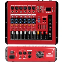 pro 6 channel 800w power mixer amplifier microphone mixing console sound with usb 48v bluetooth monitor 2 in 1 function