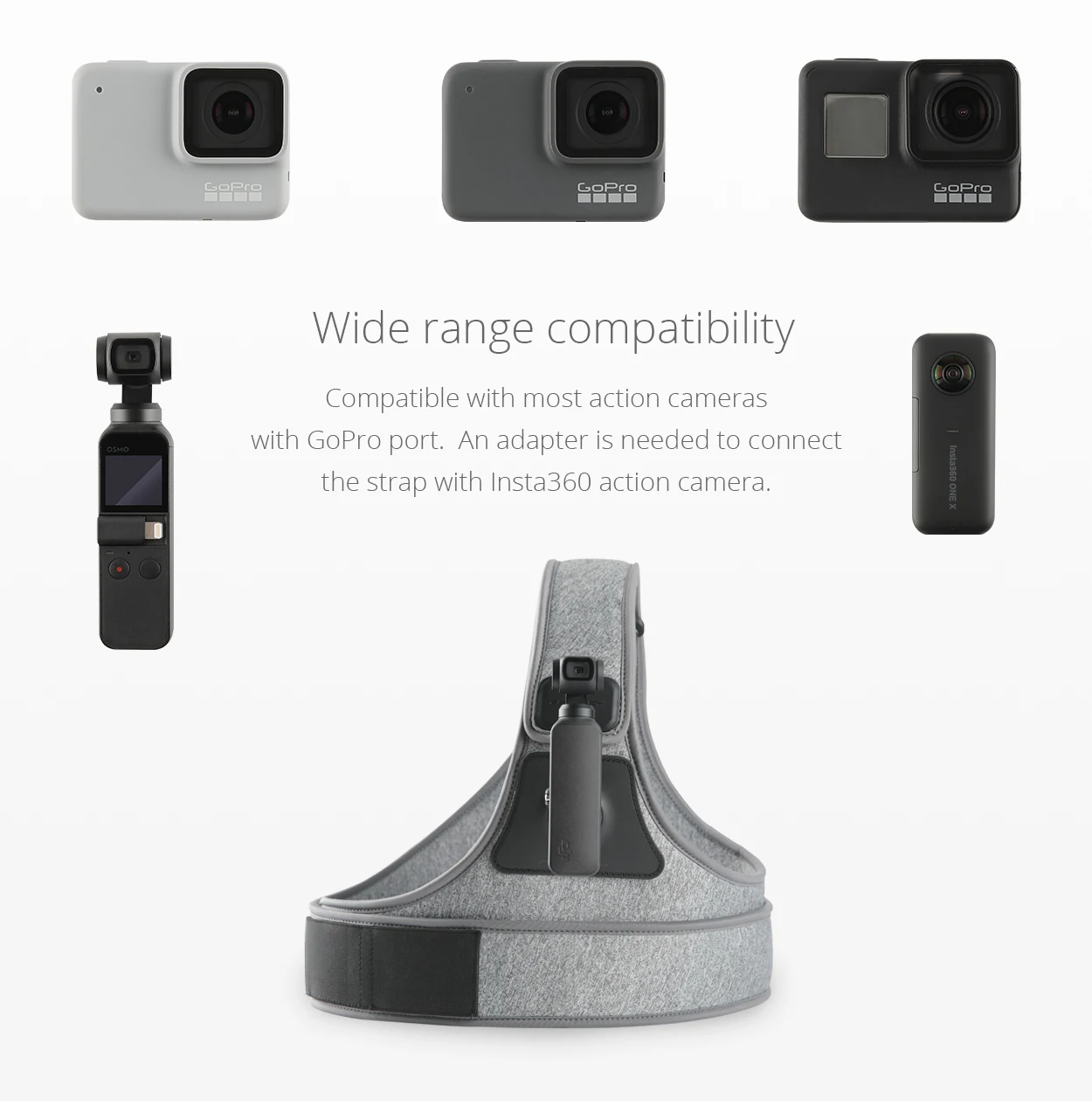 PGYTECH нагрудный ремень для DJI Осмо карман Gopro hero 7 6 Xiaomi yi 4 K действие Камера Chest Mount Harness для Insta360 SJCAM SJ4000