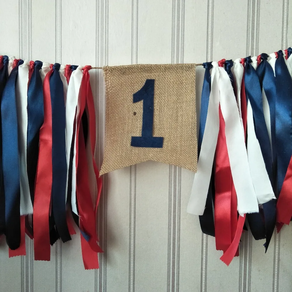 2017 Бесплатная доставка Капитан Америка Вдохновленный детский первый год Высокий стул Bunting Patriotic тематическая вечеринка P[ерсонализировать украшения на.