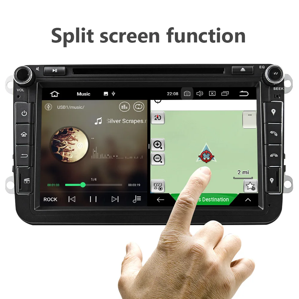 Eunavi 2 din 8 ''Восьмиядерный Android 0 dvd-плеер автомобиля gps для VW Passat CC Polo GOLF 5 6 блок EOS