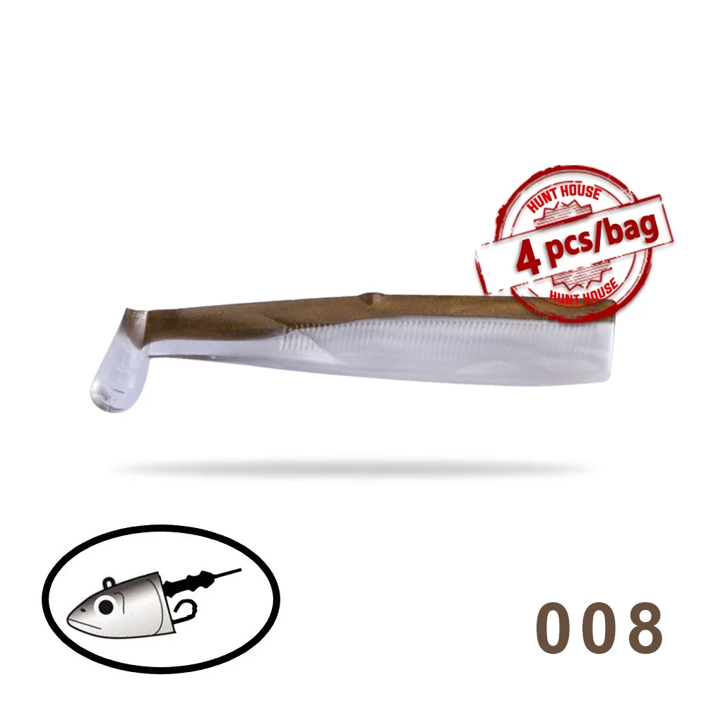008 Hunthouse черный minnow jig head Рыбалка Мягкая приманка, червь крючок 100 мм 25 г, новые рыболовные приманки мягкая Щука плавающая приманка muskies - Цвет: 008