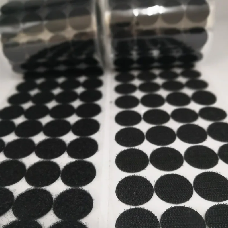 Black 10mm 100pairs 50-100 пар самоклеющиеся крепежные ленты липучки диски Волшебные круглые двухсторонние наклейки нейлоновые ножки для стола стула с клеем 20*28 мм - Цвет: Black 10mm 100pairs