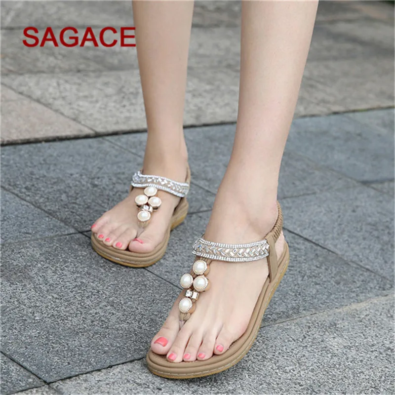 Женская обувь в богемном стиле SAGACE плетеные сандалии на плоской подошве с